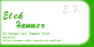 elek hammer business card